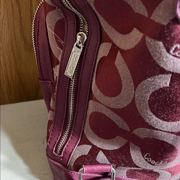 Coach Burgundy and Light Pink Backpack - Picture 7 of 10